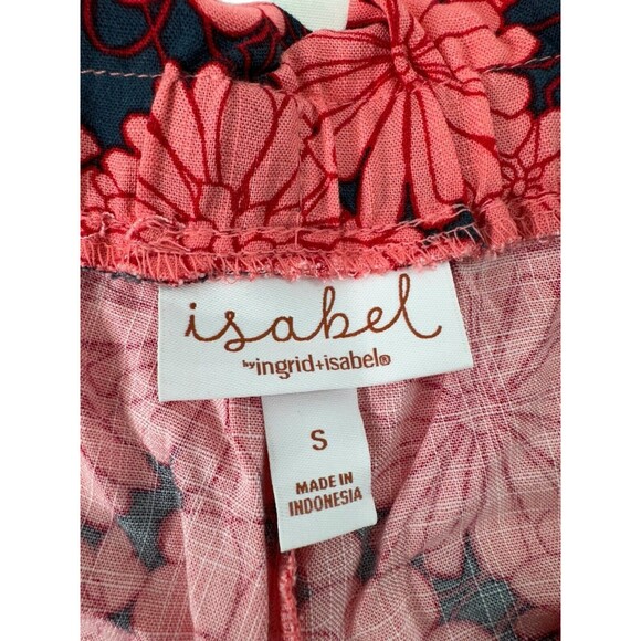 Ingrid + Isabel Women’s Sz S Orange Tropical Floral Maternity Shorts Pockets - Picture 7 of 13